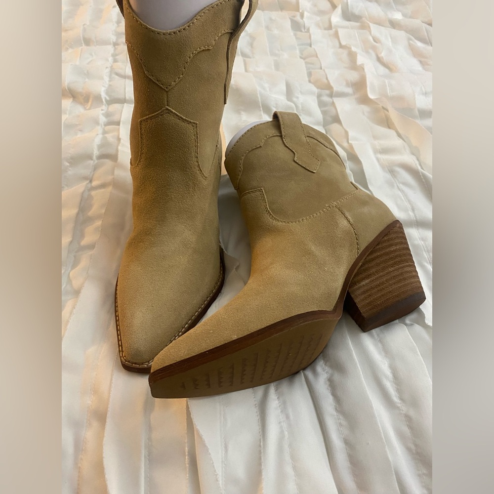 Tan Western Booties from Zodiac